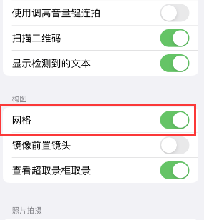 讷河苹果手机维修网点分享iPhone如何开启九宫格构图功能 